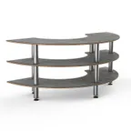image of Steelite MGCMSX01GSXF 3-Tier Modular Buffet Table, 81.5" x 41" x 35", Grey Slate BHP Laminate Top, Brushed Stainless Steel Legs