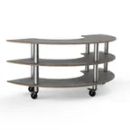 image of Steelite MGCMSX01GSXW 81" Configurable Buffet Table, 3-Tier, 41"D, Grey Slate BHP Laminate Top, Brushed Stainless Steel