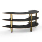 image of Steelite MGCMSX01MBXF 81" Configurable Buffet Table, 3-Tier, 41"D x 35"H, Nero Marquina Marble BHP Laminate Top