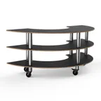 image of Steelite MGCMSX01MSXW 81" Modular Buffet Table, 3-Tier, 41"D x 35"H, Nero Marquina Marble BHP Laminate Top