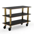 image of Steelite MGCMSX02MBXW 3-Tier Buffet Table, 47" x 21" x 35"H, Nero Marquina Marble BHP Laminate Top