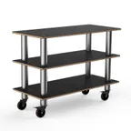image of Steelite MGCMSX02MSXW 3-Tier Configurable Buffet Table, 47" x 21" x 35"H, Nero Marquina Marble BHP Laminate Top