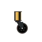 image of Steelite MGSADDBR0504 Modular Buffet Caster, 220 lb, Brushed Brass, Stainless Steel