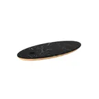 image of Steelite MGSSLFHB0401 5-Tier Buffet Table, Oval, 16" x 8", Nero Marquina Marble BHP Laminate, Bamboo Core