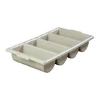 image of Carlisle 107123 Save-All Silverware Tray, 4 Compartments, 21.25L x 11.5W x 3.75H, Gray Polyethylene