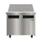 image of Koolmore KM-MPTR36-2D 36.2" 2-Door Mega Top Sandwich and Salad Prep Table, 15 Pans