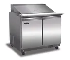image of Serv-Ware SP36-15M-HC-T 36" 2-Door Mega Top Sandwich Salad Prep Table, 15 Pans