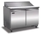 image of Serv-Ware SP48-18M-HC-T 48" 2-Door Mega Top Sandwich and Salad Prep Table, 18 Pans