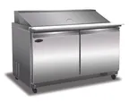 image of Serv-Ware SP60-24M-HC-T 61" 2-Door Mega Top Sandwich and Salad Prep Table, 24 Pans
