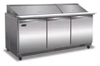 image of Serv-Ware SP72-30M-HC-T 72" 3-Door Mega Top Sandwich and Salad Prep Table, 30 Pans