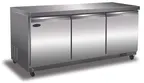 image of Serv-Ware UCF-72-HC-T 72" 3-Door Undercounter Freezer, Stainless Steel, 18 cu. ft., 5/8 HP, 115V