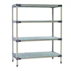 image of Metro X556G4 4‑Tier Polymer Shelving Unit – 48”W x 24”D x 63”H, 800 lb. Per Shelf, Rust‑Proof Blue Finish, Microban, NSF