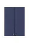image of Summit CABMN2130 21"W Wall-Mounted Cabinet, Midnight Navy, French Doors, Soft-Close, 5/8" Plywood, Brushed Nickel Knob