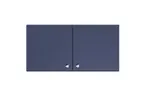 image of Summit CABMN2412 24 Inch Wall-Mounted Cabinet, Midnight Navy Finish, French Doors, Soft-Close Hinge, Brushed Nickel Knob