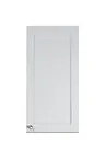 image of Summit CABWH1530R 15"W x 30"H Wall-Mounted Cabinet, Clean White Finish, Hinged Door, Soft-Close, Brushed Nickel Knob
