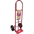 image of AllPoints 8009721 Red Steel Hand Truck, 50"W x 18"D, 800 lbs, 10" Pneumatic Wheels