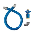 image of Dormont 16100BPCF48 Safety Quik 48" Moveable Gas Connector Kit w/ Elbow, 1" Diameter