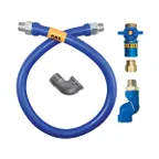 image of Dormont 16100BPCFS72 Safety Quik 72" Gas Connector Kit w/ Swivel MAX and Elbow, 1" Dia.