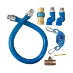 image of Dormont 16100KIT2S36 Deluxe SnapFast 36" Gas Connector Kit w/ Two Swivels, Restraining Cable, 1" Dia.