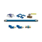 image of Dormont 16125KIT2S60PS Deluxe SnapFast 60" Gas Connector Kit, Two Swivels, Safety Set, 1-1/4" Diameter