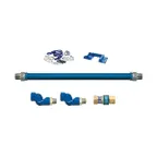 image of Dormont 1675BPQ2SR72PS SnapFast 72" Gas Connector Kit, Double Swivel MAX, Safety Set, 3/4" Dia