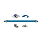 image of Dormont 1675BPQR60PS SnapFast 60" Gas Connector Kit w/ Elbow and Safety Set, 3/4" Diameter