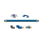image of Dormont 1675BPQSR48PS SnapFast 60" Gas Connector Kit w/ Swivel MAX, Elbow, Safety Set, 3/4" Dia