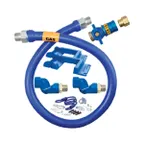 image of Dormont 1675KITCF2S60PS Deluxe Safety Quik 60" Gas Connector Kit, Two Swivels, Safety Set, 3/4" Dia