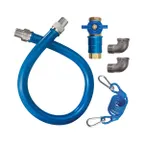 image of Dormont 1675KITCF60 Deluxe Safety Quik 60" Gas Connector Kit, Two Elbows, Restraining Cable, 3/4" Dia