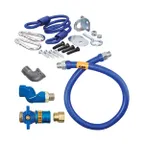image of Dormont 1675KITCFS72 Deluxe Safety Quik 72" Gas Connector Kit, Swivel MAX, Elbow, Restraining Cable