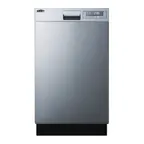 image of Summit DW18SS4ADA 18" Residential Built-in Dishwasher, ADA Compliant - Stainless Steel / 5 Cycles