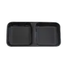 image of Thunder Group 19002BK Sauce Dish, 2-Compartment, 4 Oz., 6"L X 3"W - Dozen