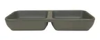 image of Thunder Group 19002SG Sauce Dish, 2-Compartment, 4 Oz., 6"L X 3"W - Dozen