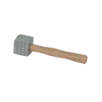 image of Thunder Group ALMTW001 2-Sided Meat Tenderizer, 12"L, Wood Handle, Aluminum Head, Manual