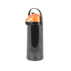 image of Thunder Group APLG025D Airpot, 2.5 Liter (84 Oz.), Glass Lined, Orange Lever Top