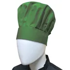 image of Thunder Group CH013LG Chef Hat – Velcro Closure, 13.5\" High, One Size, 65/35 Poly/Cotton, Olive Green