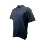 image of Thunder Group CJ810BKXL Snap-Button Short Sleeve Cook Shirt, XL (48‑50), 65/35 Poly/Cotton, Black for Restaurants