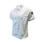 image of Thunder Group CJ810WHS Cook's Shirt – 65/35 Poly/Cotton, White, Short Sleeve, Unisex 36-38, Snap-Button Front