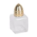 image of Thunder Group GLTWCC205 Salt/Pepper Shaker, 1/2 Oz. Capacity, Glass Cube Base, Gold Plated Bullet Cap - Dozen