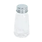 image of Thunder Group GLTWPS001 Salt/Pepper Shaker, 1 Oz. Capacity, Paneled Glass Base, Stainless Steel Cap - Dozen