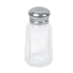 image of Thunder Group GLTWPS002 Salt/Pepper Shaker, 1 Oz. Capacity, Paneled Glass Base, Stainless Steel Mushroom Cap - Dozen