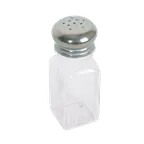image of Thunder Group GLTWSS002 Salt/Pepper Shaker, 2 Oz. Capacity, Square Glass Base, Dishwasher Safe - Dozen