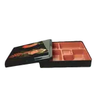 image of Thunder Group JPRB001 Bento Server With Cover, 5 Compartment, 10-1/2" X 8" X 2", Decorative Exterior