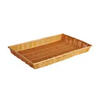 image of Thunder Group PLBN1813T - 18" x 13" x 2" Natural Tan Handwoven Polypropylene Basket, Break-Resistant, Rectangular