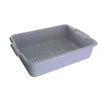 image of Thunder Group PLBT505GPF Bus Box, 1-Compartment, 21-1/2"L x 15-3/8"W x 5"D, Gray Polypropylene, Stackable, Integrated Handles