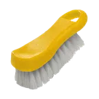image of Thunder Group PLCBB02YW Cutting Board Brush, 6" X 2.5" X 2"H, Hanging Loop, Plastic, yellow