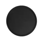 image of Thunder Group PLFT1400BK - 14" Round Non‑Skid Serving Tray, Heavy‑Duty Fiberglass, Black Tray & Surface, NSF Certified