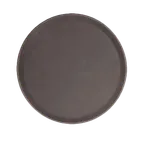 image of Thunder Group PLFT1400BR Round Non‑Slip Serving Tray, 14" Diameter, Heavy‑Duty Fiberglass, Brown Finish, NSF Certified