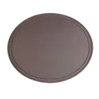 image of Thunder Group PLFT2700BR Oval Serving Tray, 22" x 27" Non‑Skid Fiberglass, Brown Surface, NSF Certified Non‑Slip Tray