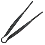 image of Thunder Group PLFTG009BK Serving Tongs, 9", Flat Grip, Dishwasher Safe, Black